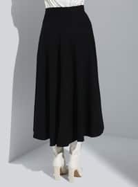 Tweed Fabric Bell Skirt Black