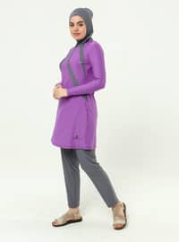Lilac - Fully Lined - Full Coverage Swimsuit Burkini