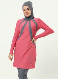 Pink - Fully Lined - Full Coverage Swimsuit Burkini