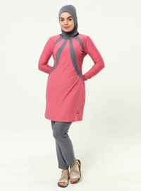 Pink - Fully Lined - Full Coverage Swimsuit Burkini