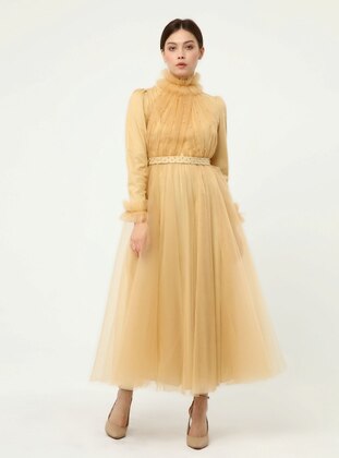 Yellow - Fully Lined - Modest Evening Dress - Asee`s