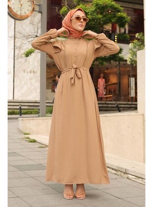 Camel - Unlined - Modest Dress - İmaj Butik