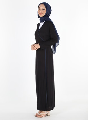 Black - Modest Dress  - Plistre