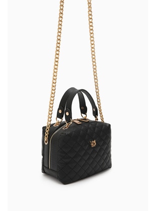 Cross Chain Strap Quilted Mini Bag Black 11562