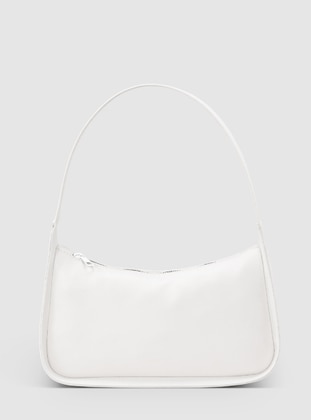 White - White - Baguette Bags - Faux Leather