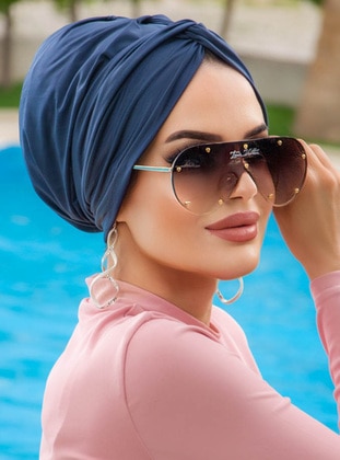 أزرق داكن - حجاب للسباحة - AİŞE TESETTÜR