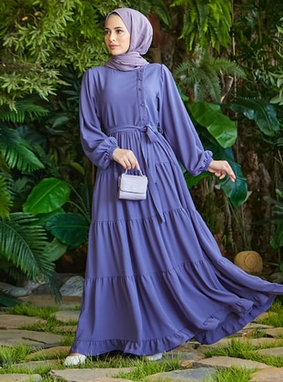 Lilac - Unlined - Modest Dress - Neways