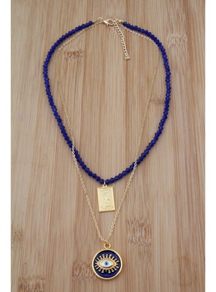 Navy Blue - Necklace - Pelin Aksesuar