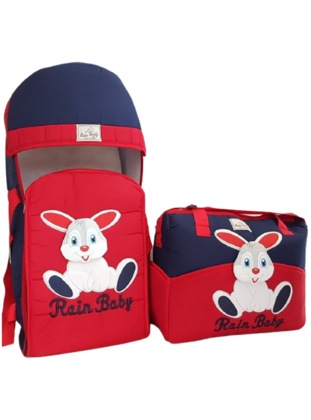 2-piece Rabbit Carry Bag Set Navy Blue Red