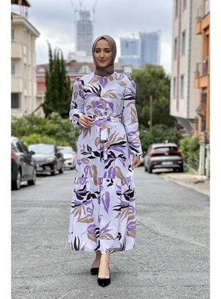 Lilac - Modest Dress - MODAPİNHAN