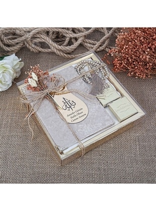 Gift Shawl, Yasin Book, Chocolate, Pearl Rosary Tasbih Set-Mink