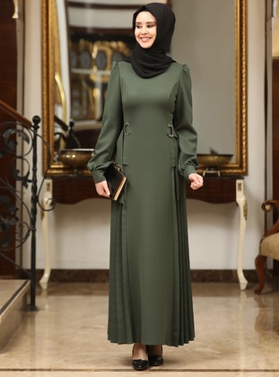  - Unlined - Crew neck - Modest Evening Dress - Azra Design