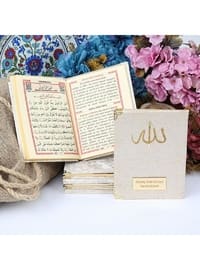 Gift Velvet Yasin Book (Bag Size), Pearl Rosary Tasbih, Acetate In A Box (17×15) Mawlid Set Coffee
