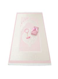 Silk Nur Taffeta Prayer Rug Pink & Pearl Rosary Tasbih Rose Pink & Pink Shawl & Zikr Counter