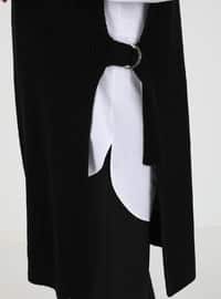 Plus Size Sleeveless Sweater Hijab Tunic Black