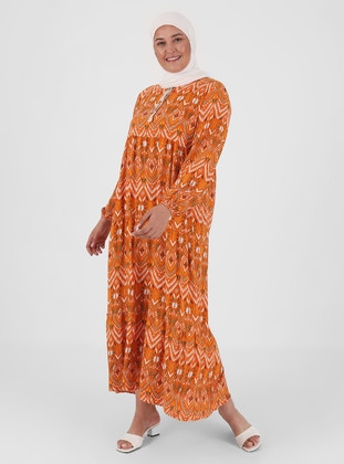 Patterned Dress Orange