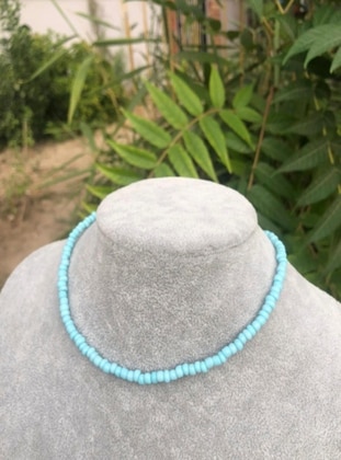 Light Blue - Necklace - İsabella Accessories