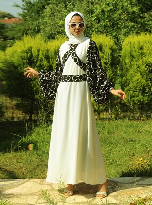 White - Modest Dress - Merve Aydın