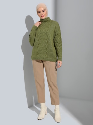 Green Almond - Crew neck - Unlined - Knit Sweaters - Refka