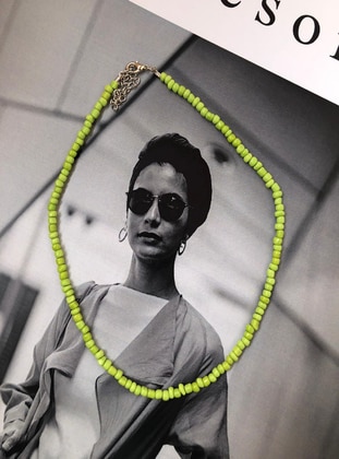 Green - Necklace - İsabella Accessories