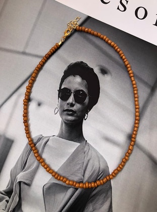 Brown - Necklace - İsabella Accessories