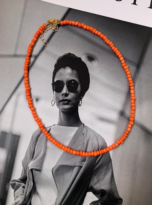 Orange - Necklace - İsabella Accessories