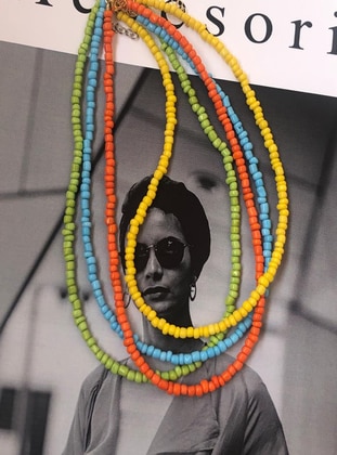 Yellow - Turquoise - Orange - Green - Necklace - İsabella Accessories