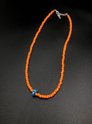 Orange - Necklace - İsabella Accessories
