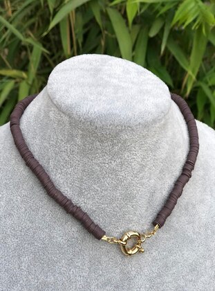 Brown - Necklace - İsabella Accessories