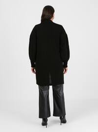 Black Plus Size Knit Cardigan