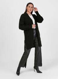  Black Plus Size Knit Cardigan
