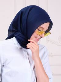 Natural Cotton Scarf Navy Blue