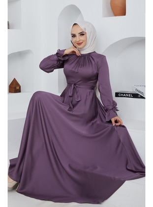 Purple - Unlined - Modest Evening Dress - İmaj Butik