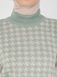 Mint - - Plaid - Houndstooth - Polo neck - Crew neck - Unlined - Knit Tunics