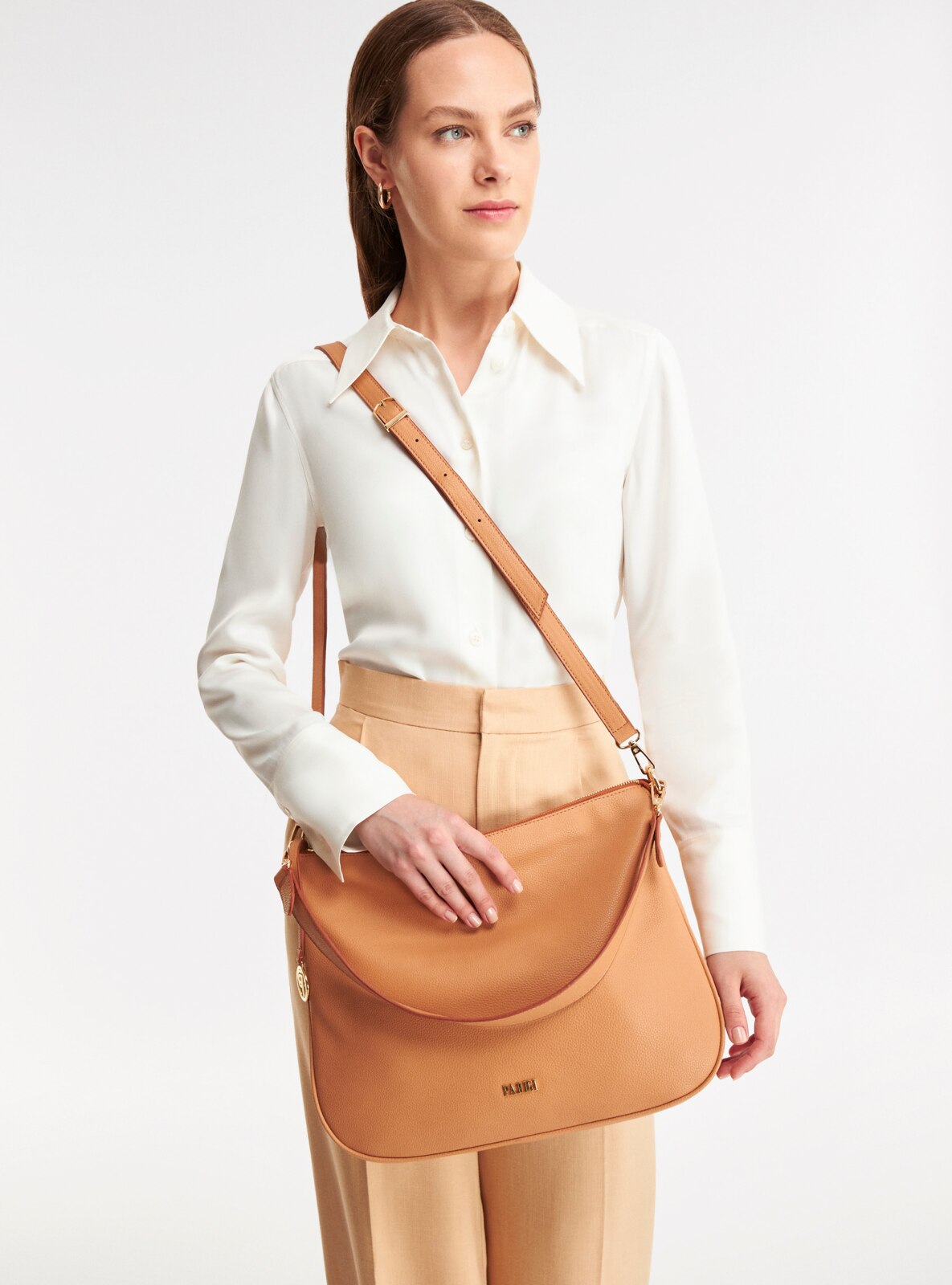 Camel discount satchel handbag