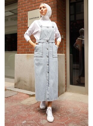 Ice Blue - Skirt Overalls - In Style