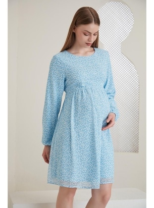 Blue - Maternity Dress - IŞŞIL