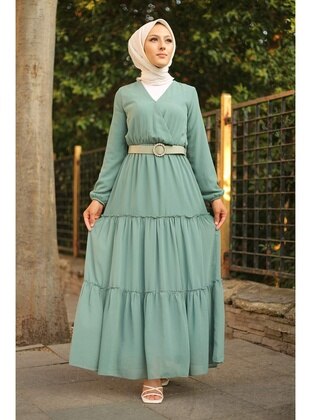 Mint - Fully Lined - Modest Dress - İmaj Butik