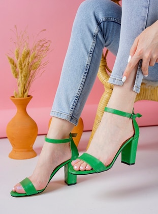 Green - Green - High Heel - Heels - Ayakkabı Havuzu