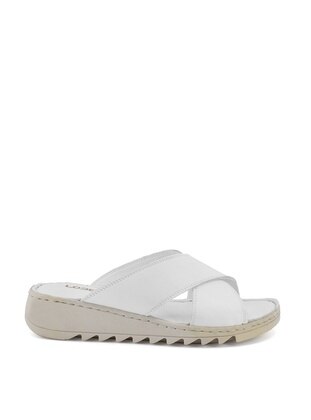 White - Slippers - Ayakkabı Fuarı