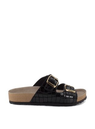 Black - Slippers - Ayakkabı Fuarı