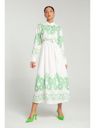 Green - Modest Dress - Melike Tatar