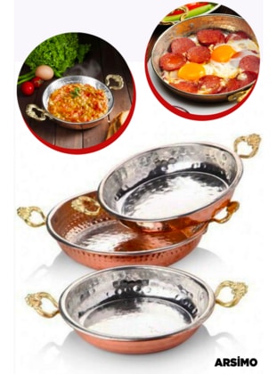 3-Piece Turkish Copper Pans Set