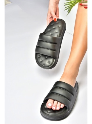 Black - Sandal - Slippers - Fox Shoes