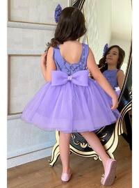 Cotton - Purple - Girls' Evening Dress