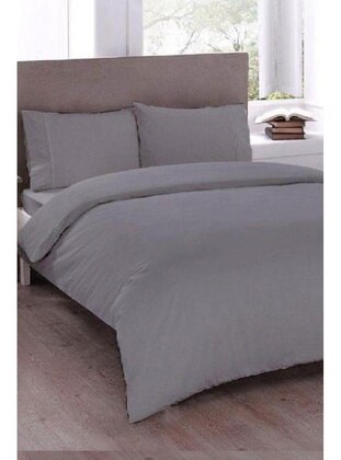 Gray - Duvet Set: 2 Pillowcases & 1 Duvet Cover - Dowry World