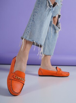 Orange - Casual - Orange - Faux Leather - Casual Shoes - Ayakkabı Havuzu