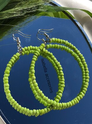 Green - Earring - İsabella Accessories