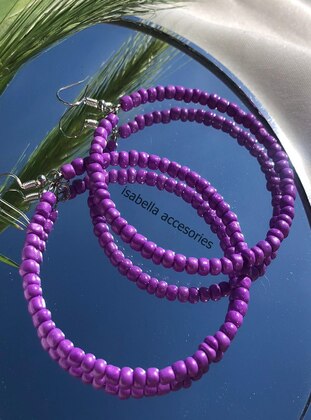 Purple - Earring - İsabella Accessories