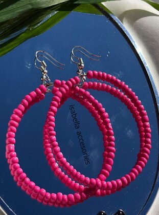 Pink - Earring - İsabella Accessories